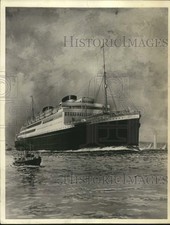 1930 Press Photo Illustration of Passenger Ship "Britannic" - tux12211