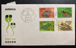 1968 Port Moresby Papua New Guinea First Day Airmail Cover FDC Frogs Types - Picture 1 of 2