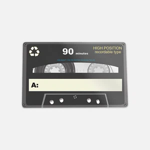 Calcomanía de vinilo de posición alta para casete de audio - Imagen 1 de 1