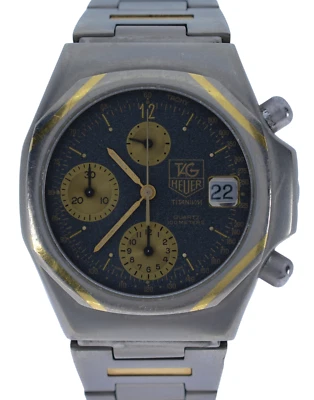 Rare Vintage Men's Tag Heuer Titanium 2000 Series Chronograph Watch 225.206-18! - Image 1 of 4