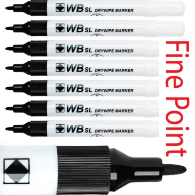 Dry Wipe Pens Markers Slim FINE Tip High Quality White Board Drywipe Dry Erase  - Image 1 of 4