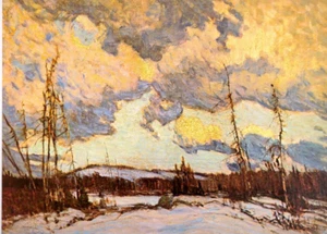 J.E.H MacDonald March Evening Landscape Art Print Book Plate 3 - Picture 1 of 3