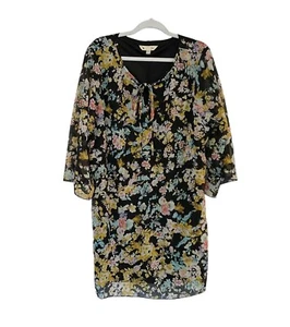 Yumi Kim Colorful Floral Plus Size 18 Kimono Sleeve Keyhole Tie Dress Whimsy - Picture 1 of 11