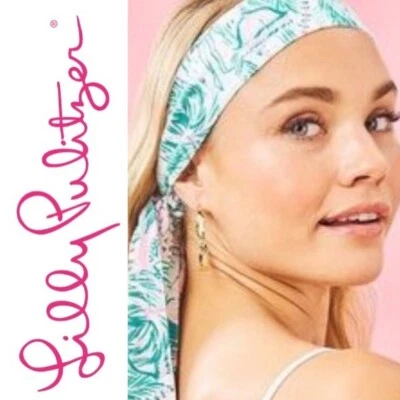 LILLY PULITZER Envoltura Cabeza Colorida Verde Ágata Brillante NUEVO Foto 1 de 4