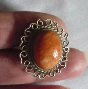 Vintage Koralle Silber filigran Fruchtbarkeit Ring - Größe 7 - Handarbeit, - tolle Farbe - Bild 1 von 7