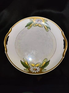 Hand-Painted Porcelain Decorative Plate With Floral Design & Gold Accents - Picture 1 of 3