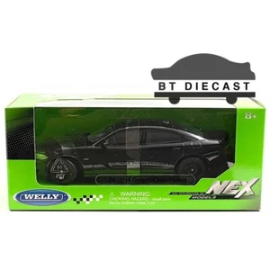 WELLY 2016 DODGE CHARGER R/T POLICE PURSUIT CAR 1/24 PLAIN BLACK 24079 P WBK - Picture 1 of 1