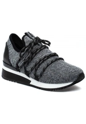 Urban Sport by J Slides Women's 8 Mara Athletic Sneakers Pewter Metallic Knit - Image 1 of 4
