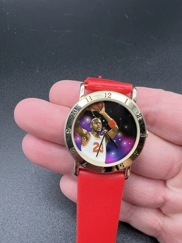 Vintage Wilson Micheal Jordan #23 Collectable Watch Gold Tone with Red Wristband Cover