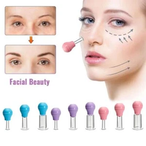 Set coppettazione massaggio viso anticellulite 3 tazze vetro silicone per viso NE K3K7 - Foto 1 di 13