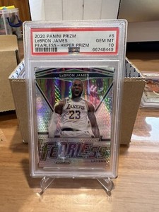 2020-21 Panini Prizm Lebron James Fearless Hyper Prizm  psa 10 Gem Mint