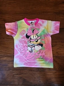 Vtg Tie-dye Rare Walt Disney Co Minnie Beach Bash Shirt Single Stich Kids 6 Usa - Picture 1 of 7