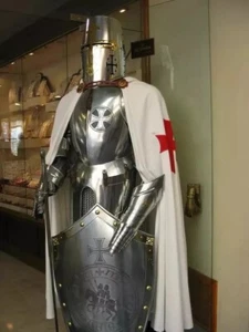 Armadura Templaria Medieval Traje Caballero Usable Cruzado Combate Armadura de Cuerpo Completo Lar - Imagen 1 de 7