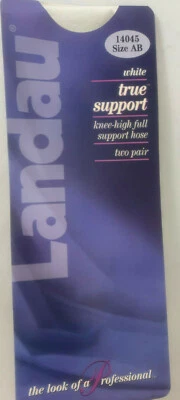 6 pr Landau True Support Knee-Highs - Size AB - Color: White - Image 1 of 3