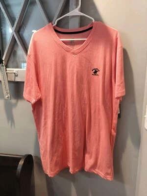 Camiseta Beverly Hills Polo Club Cuello en V Para Hombre Talla Grande Coral Sólido Nueva con Etiquetas W24 Foto 1 de 4