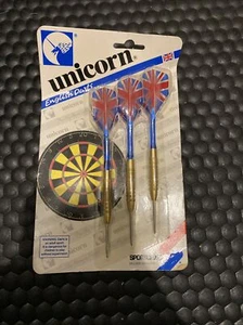 Vintage EINHORN Englische Messing Darts Metallspitze UK Britische Flagge Flüge - Bild 1 von 2