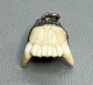 Antico orologio da tasca tedesco argento massiccio 800 catena fob predator charivari - Foto 1 di 6