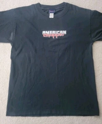 VTG AMERICAN CHOPPER Firebike Firefighters Tribute Motorcycle Black Shirt Size M - Image 1 of 4