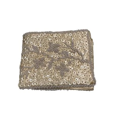 Vintage Handmade [in Hong Kong] Beaded Sequin Satin Bifold Wallet, Beige - Изображение 1 из 4