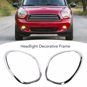 For MINI R60 Cooper Countryman 2011-2016 Chrome Headlight Trim Ring Bezel Pair - Picture 1 of 8