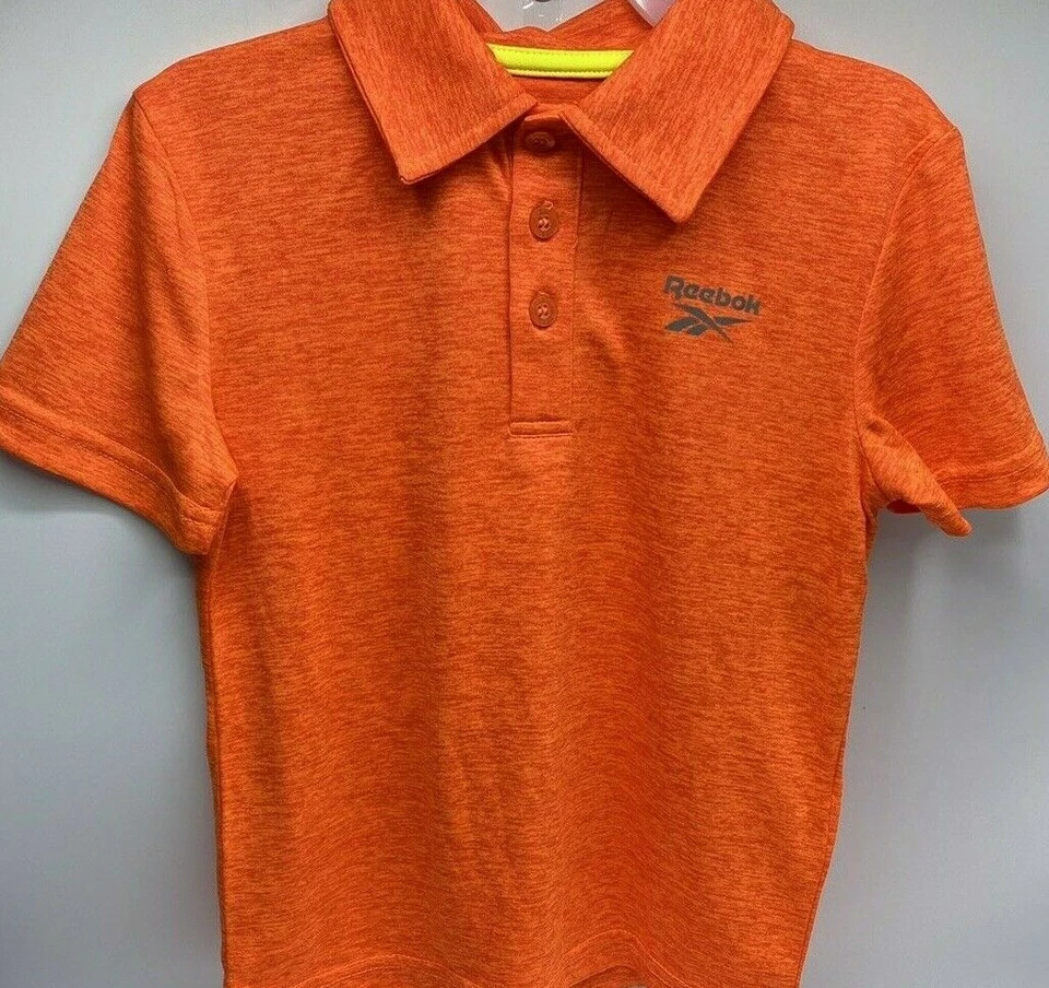 Reebok Boys / Youth Sz M (14-16) Orange Short Sleeve Polo Shirt