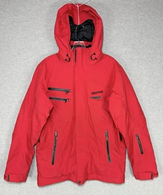 Marmot Sky Pilot Jacket Mens Small Red Winter Ski Outdoor Hiking Removable Hood - Image 1 of 4