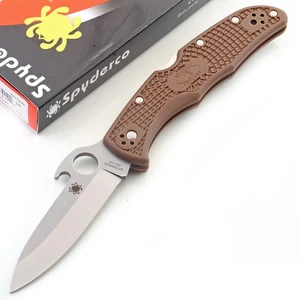 Brown Lockback Camping Hunting Light Weight Edc Bottle Opener Pocket Knife Fold - Picture 1 of 7