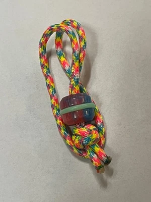 EDC Knife Lanyard with Pink/Blue swirl, UV Cord and Glow Ring - USA - Image 1 of 3