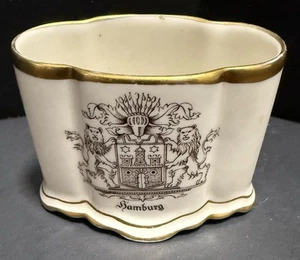 VTG Lindner Kueps Bavaria Hamburg Toothpick Holder Germany Container Gold Trim - Picture 1 of 8