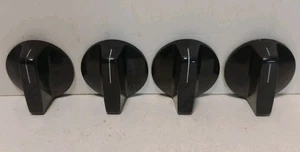 Paquete de 4 perillas de control negras de 1,5" eje D de 1/4" ranuradas tornillo índice blanco - Imagen 1 de 7