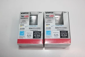 (2) SATCO 7w Led PAR 20/FL Medium Base ( For Wet Locations ) Light Bulb S9409 - Picture 1 of 2