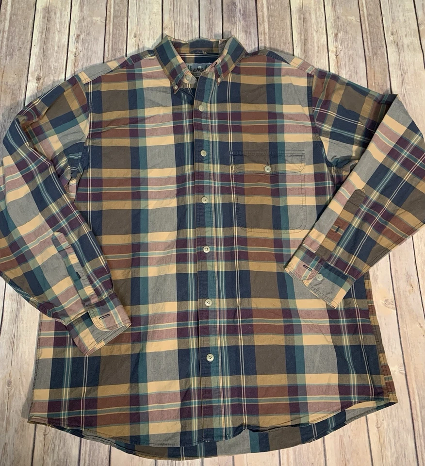 Camisa deportiva Eastern Mountain para hombre talla L a cuadros con botones 100 % algodón Foto 1 de 4