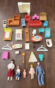 Set Lundby Puppenhaus Puppen Vintage Original Biegsam - Bild 1 von 11
