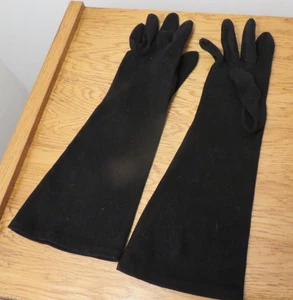 ladies black cloth opera gloves size M ? Unbranded 13" - Picture 1 of 2