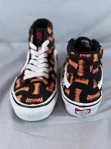 VANS x Thrasher Sk8-Hi Black Canvas Sneakers Skate VN0A5FCCBML Size 6 - Picture 1 of 10