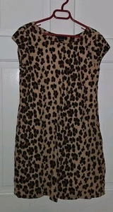 GAP KIDS black Brown Leopard Print Cotton Corduroy Pocket Dress. Girls XL 12 - Picture 1 of 5
