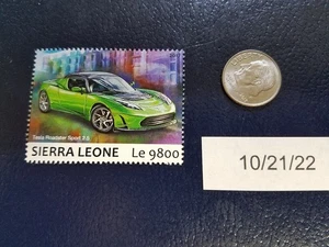 Tesla Roadster Sport 2.5 Automobile Car 2017 Sierra Leone Perforated Stamp - Picture 1 of 1