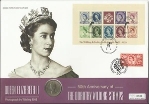 GB QE11 2003 DOROTHY WILDING 50th ANNIV TWO SHILLINGS JUMBO COIN COVER - Picture 1 of 1