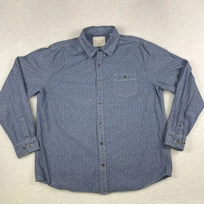 Weatherproof Shirt Mens XL Vintage Blue Pattern Button Up Long Sleeve Casual - Image 1 of 4