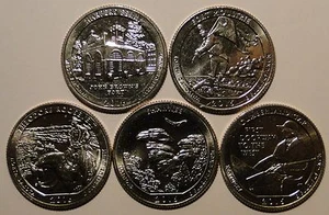 BU UNC United States US 2016 S National Parks ATB 5x quarters 25 cent coins - Picture 1 of 2