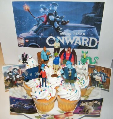 Disney Onward Movie Cake Toppers 14 Set with 10 Figures and 4 Stickers - Image 1 of 4
