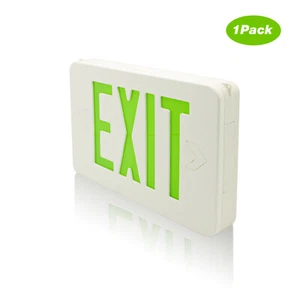 LSP [1-Pack] Compact LED Emergency Exit Sign Light, Green Letters - Picture 1 of 5
