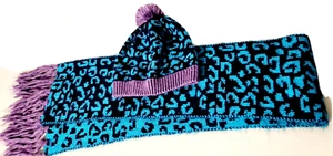 Girl's Toby & Me 2-Piece Hat & Scarf Set Navy/Teal/Purple Size 7-16 (BL-67-4x2) - Picture 1 of 7
