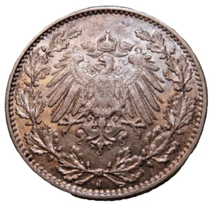 GERMANY - EMPIRE, 1/2 Mark, 1914 J SILVER, Hambourg, AU KM:17 - Picture 1 of 4