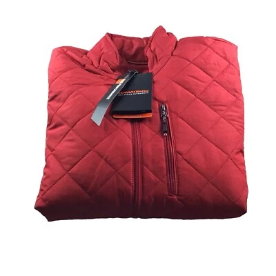 Hawke & Co. Chili Pepper Men's Red Diamond Quilted Long Sleeve Puffer Jacket XL - Image 1 of 4