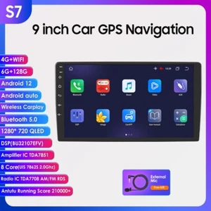 8Core 8+128G 9" 2Din Car Stereo Radio Android 13 Apple CarPlay GPS Player DSP BT - Picture 1 of 11