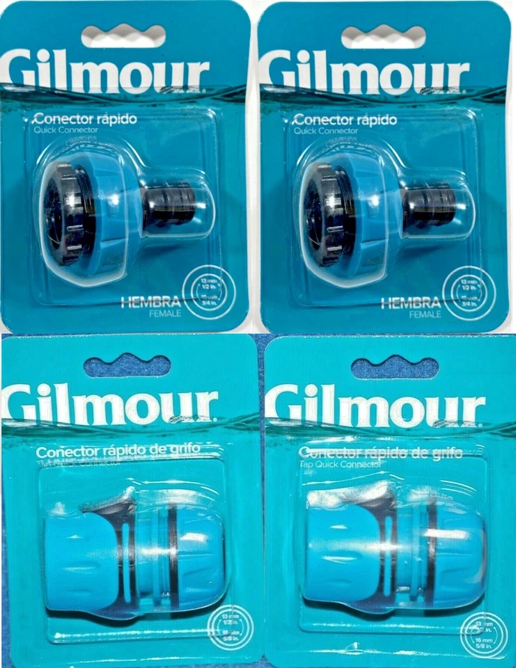 2x Acoplador de manguera rápido Gilmour y adaptador de manguera (4) piezas en total. Foto 1 de 1