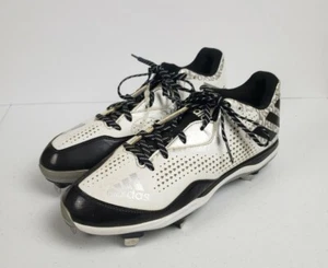 Adidas Litestrike Baseball Cleats White Black Low Top Men's Size 12 - Picture 1 of 20