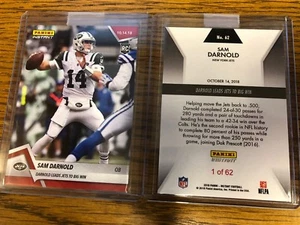 2018 Panini Instant NFL #62 Sam Darnold New York Jets RC Rookie Card SP # /62 - Picture 1 of 1