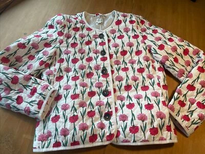 CHAQUETA ACOLCHADA ÉTNICA FLORAL 201 J CREW estampado en bloques 4 nueva Foto 1 de 4